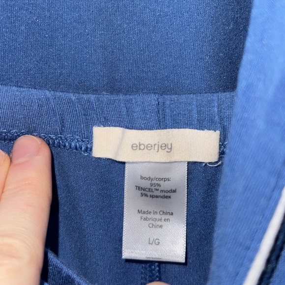 Eberjey L Gisele Long-Sleeve Tencel Pajama Set in Blue - Picture 4 of 8